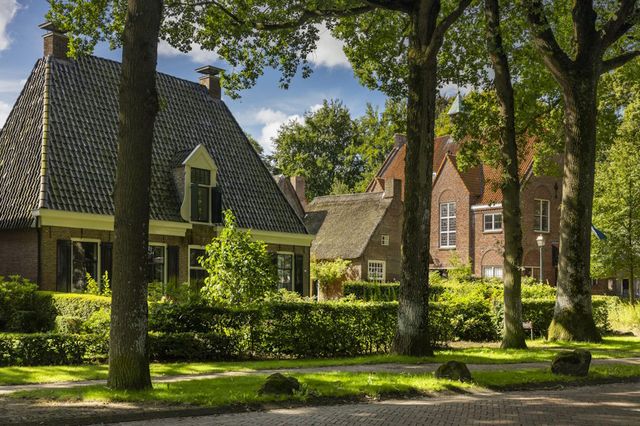 Häuser im Brinkdorf Dwingeloo in Drenthe.
