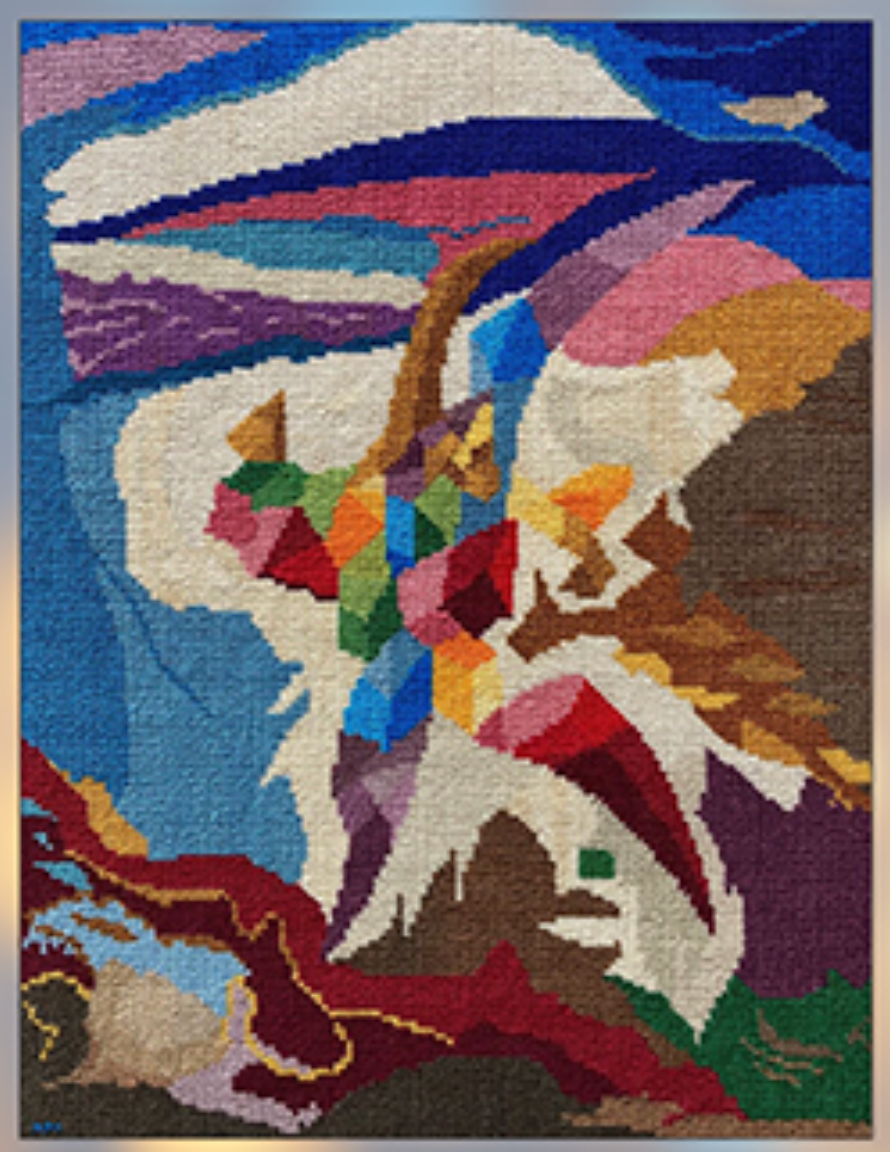 Afbeelding van geborduurde kunst door Nettie Mons