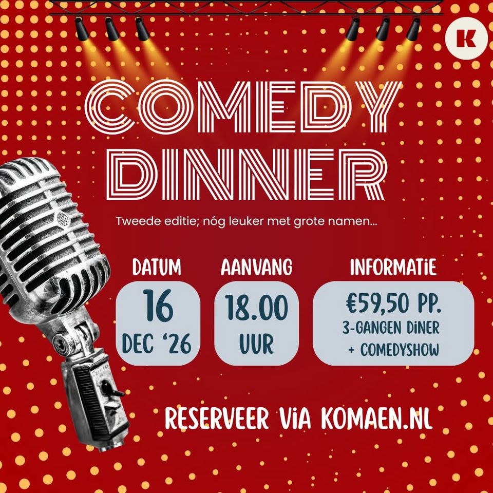 aankondiging comedy dinner