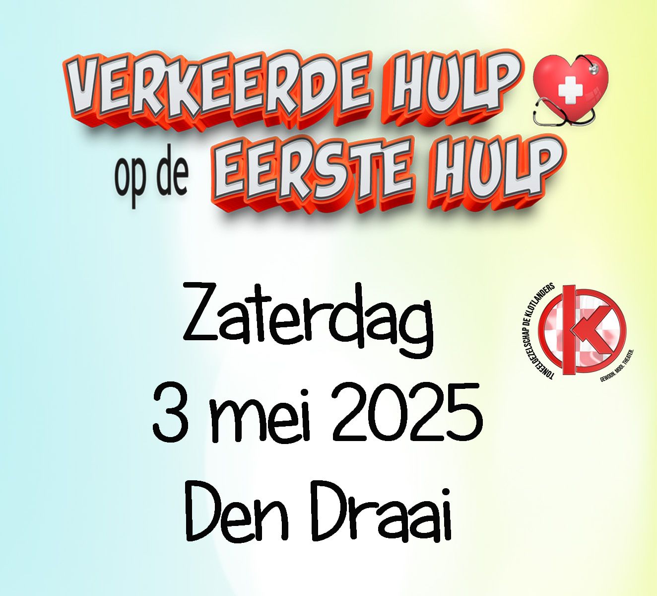 Affiche Toneel stuk Verkeerd Hulp op de Eerste Hulp