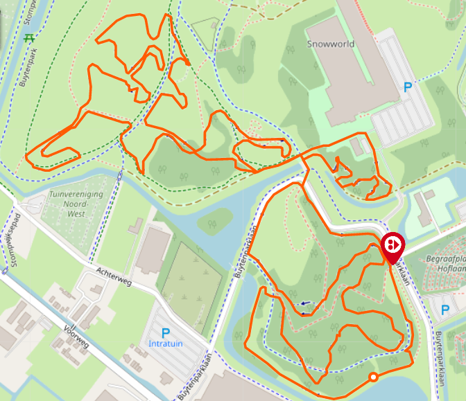 Mountainbike route van het Buytenpark.
