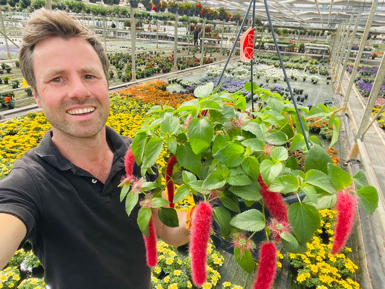 Marijn met hangpot Van der Linden Kwekerij