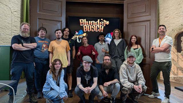 Groep studenten van SintLucas die het spel Blunder Bosch gemaakt hebben