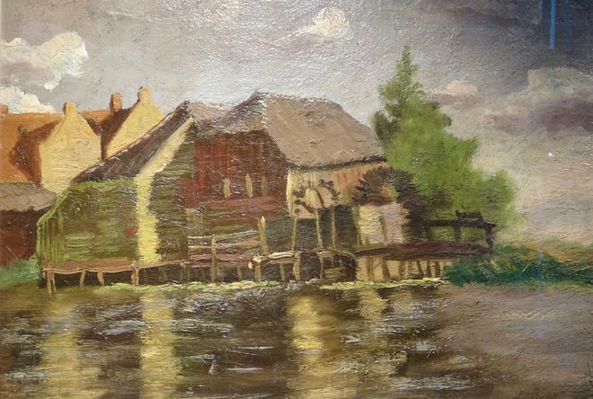 Watermolen zoals geschilderd door leerling Anton Kerssemakers