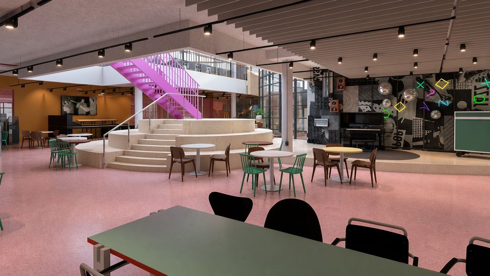Artist impression van de nieuwe locatie van Beeld & Geluid: Fonos.