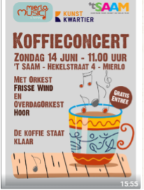 Koffieconcert - gratis in de tuin van 't Saam in Mierlo vanaf 11 uur