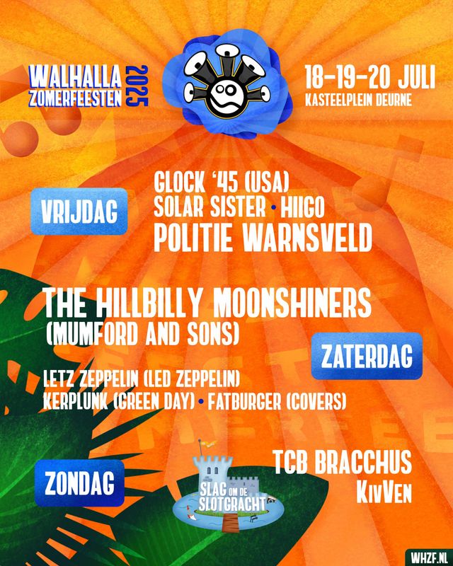 Affiche Walhalla Zomerfeesten - Line Up
