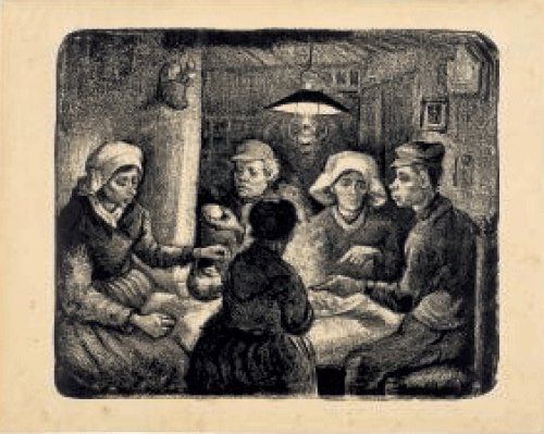 Van Gogh, The Potato Eaters, 1885, lithograph, VGM Amsterdam