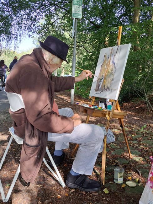 Gerrit Bakker buiten aan het werk