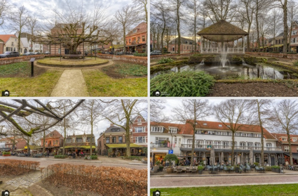 Fotocollage met oude panden en monumenten in het centrum van Oisterwijk