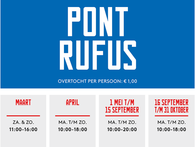 Vaartijden pont Rufus