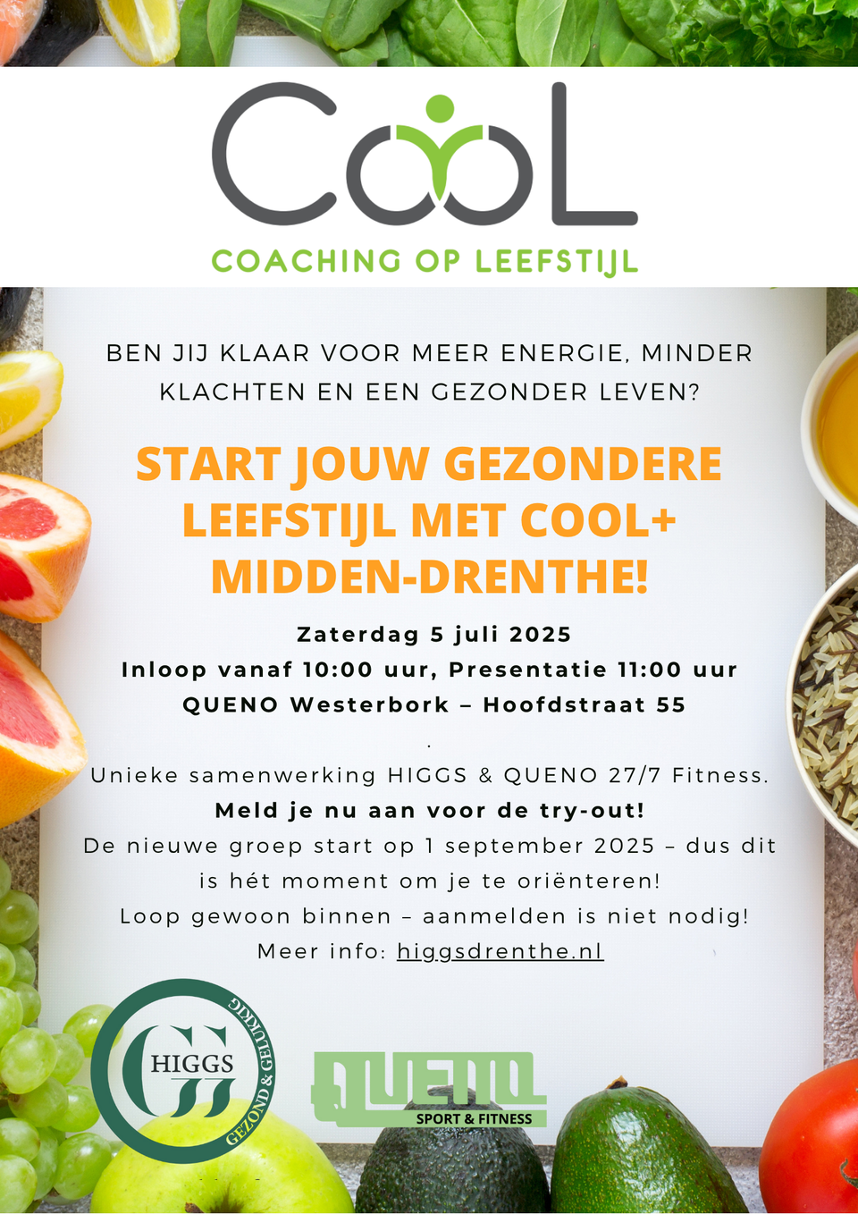Informatie poster open ochtend QUENO HIGGS