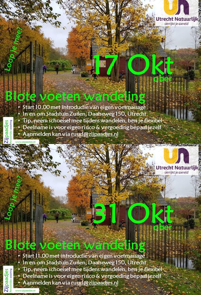 Blote voeten wandeling