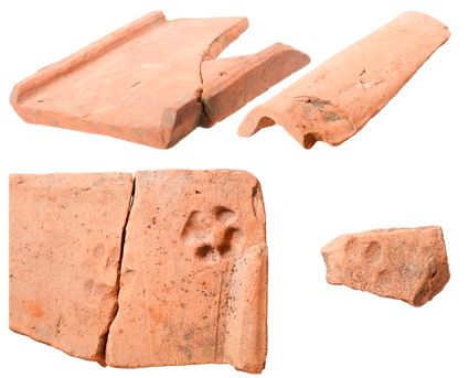 Dakpannen van De Geest, waarvan sommige met afdruk van hondenpoten.