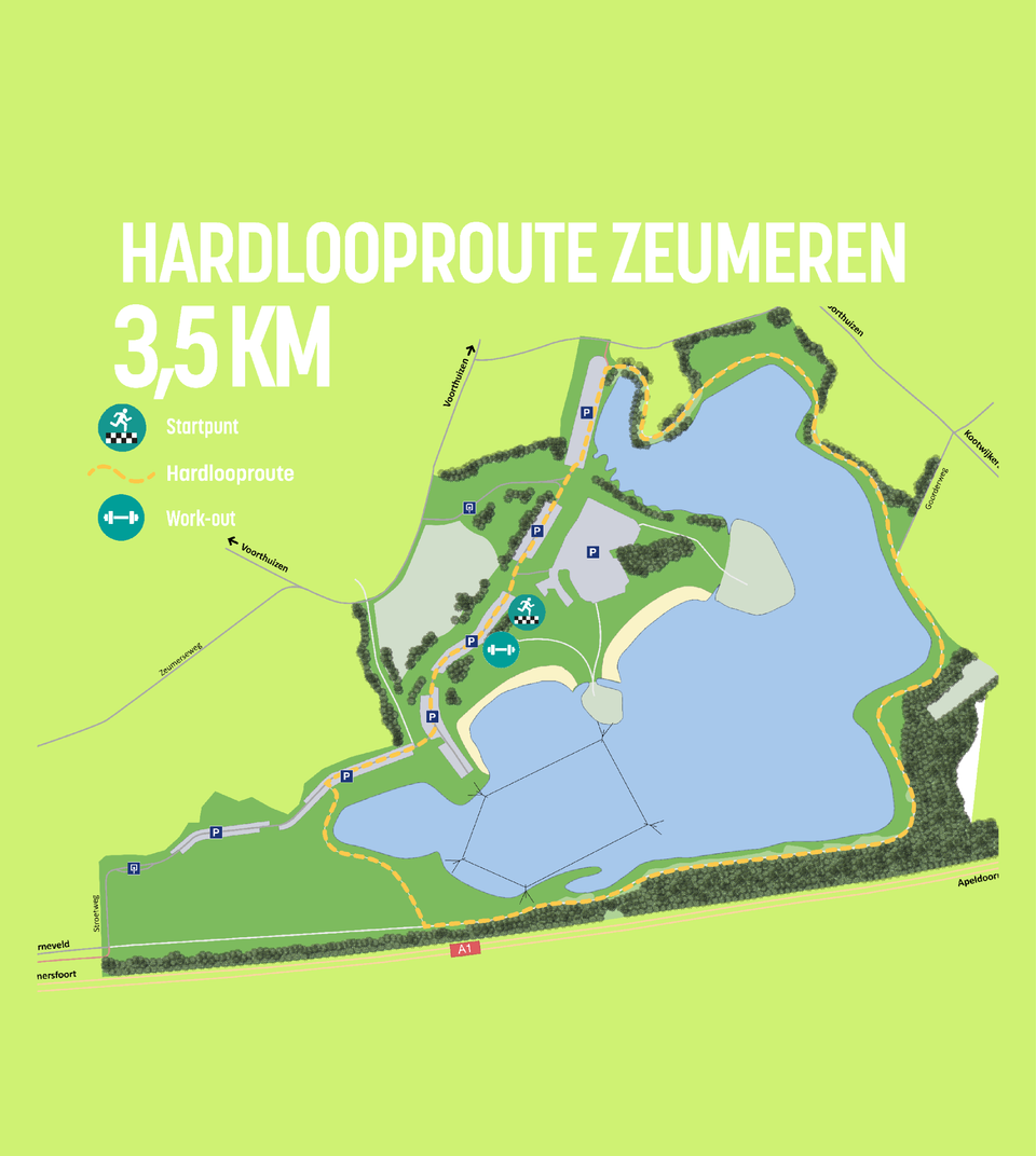 Routekaart van hardlooproute Zeumeren