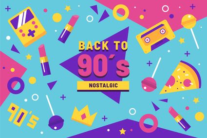 Horecalocatie Bregje in Woerden, Groene Hart, muziekquiz met 90’s en 00’s hits in kleurrijke retrostijl met cassettebandje, gameconsole, lipsticks en neon vormen als verwijzing naar jaren 90 en 2000 muziekavond.