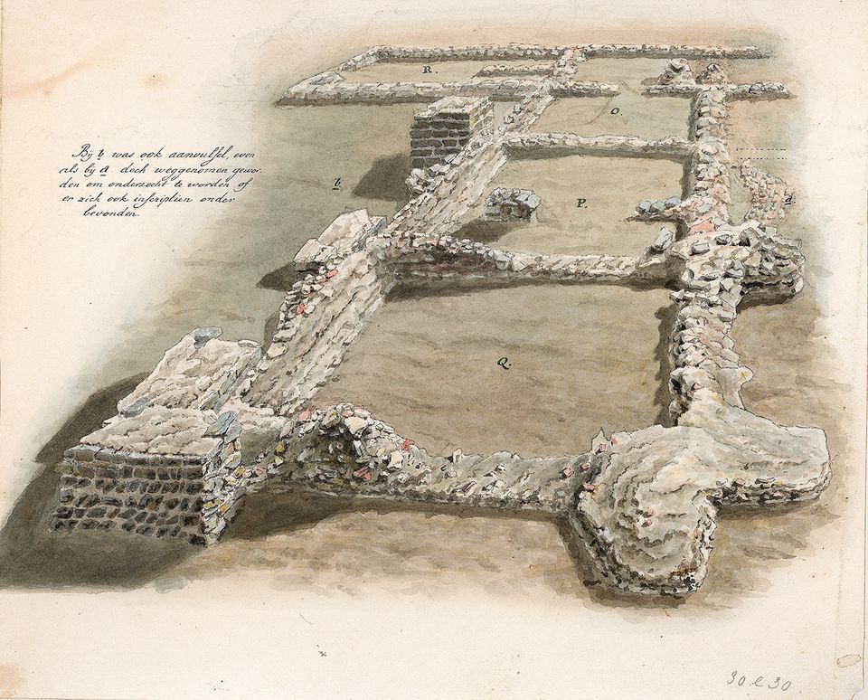 Opgraving van Reuvens aan het begin van de 19e eeuw.