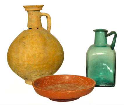 Inhoud Graf Bemmel Kattenleger, glas en aardewerk. 
 Bron Verniers ea 2018.