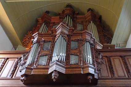 Het Huis-Freytag-Lohman-orgel in de Sebastianuskerk van Noordwolde Gn (foto Jan Faber)