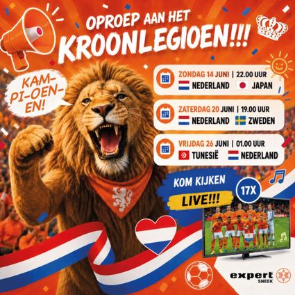 Het Nederlands Elftal komt in actie en dat beleef je samen op grote schermen in de binnenstad van Sneek!