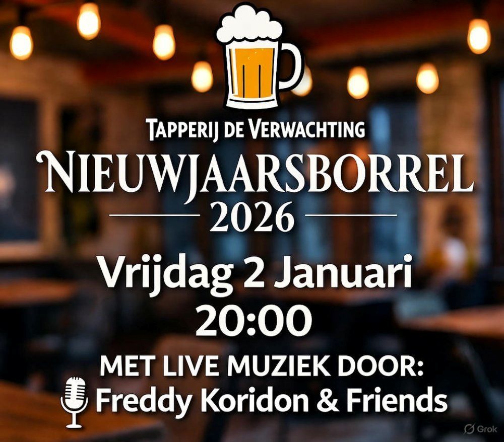 Nieuwjaarsborrel m.m.v Freddy Koridon Leon v Etten en Ronald de Jong