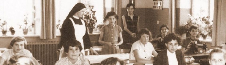 Oude foto klaslokaal