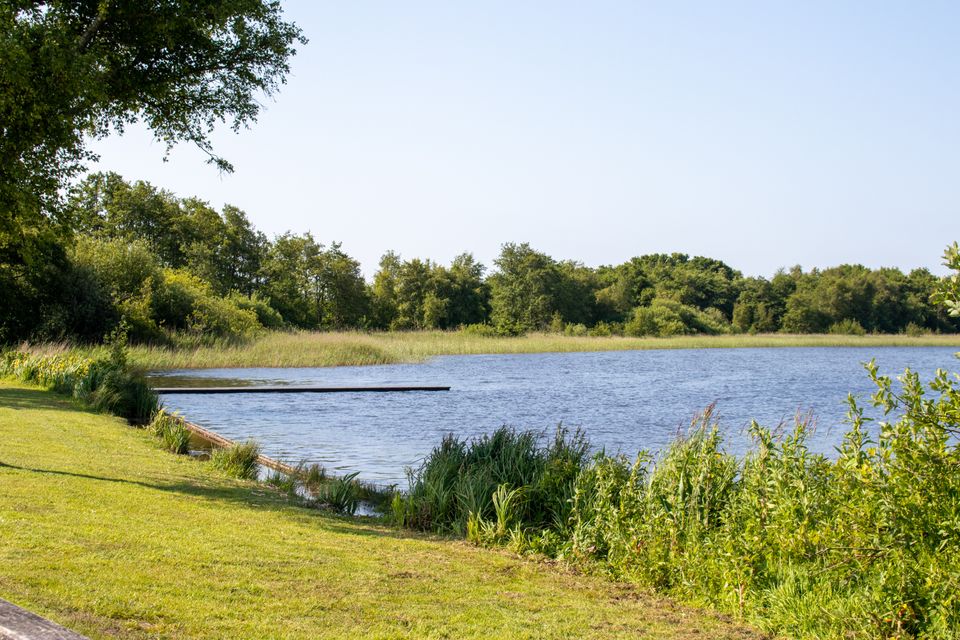 voorjaarsfoto van een steigertje bij het nannewiid