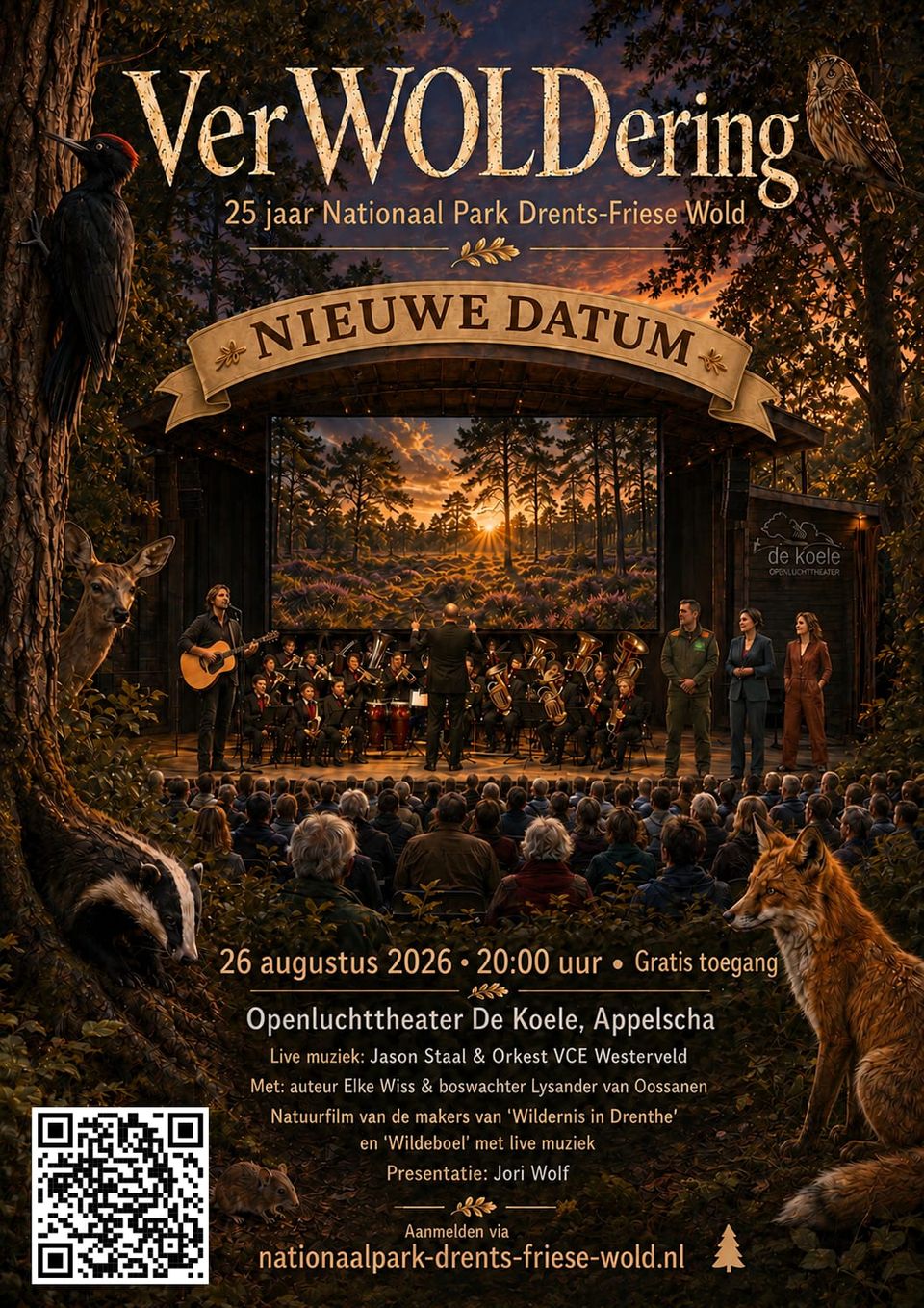 Kom naar VerWOLDering voor een avond vol muziek, film en mooie verhalen over de natuur