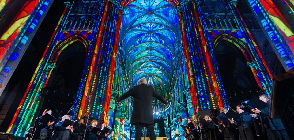 Lichtshow Luminiscence in de Oude Kerk Delft