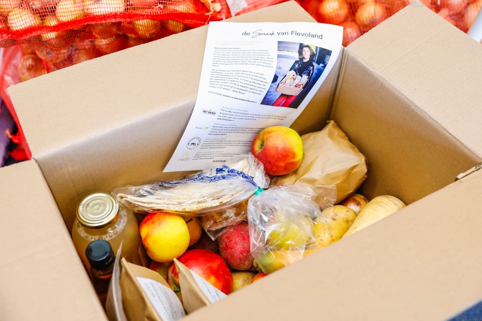 Pakket met producten van Flevofood