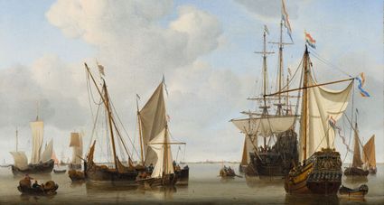 Schepen op de rede, Willem van de Velde de Jonge (1658).