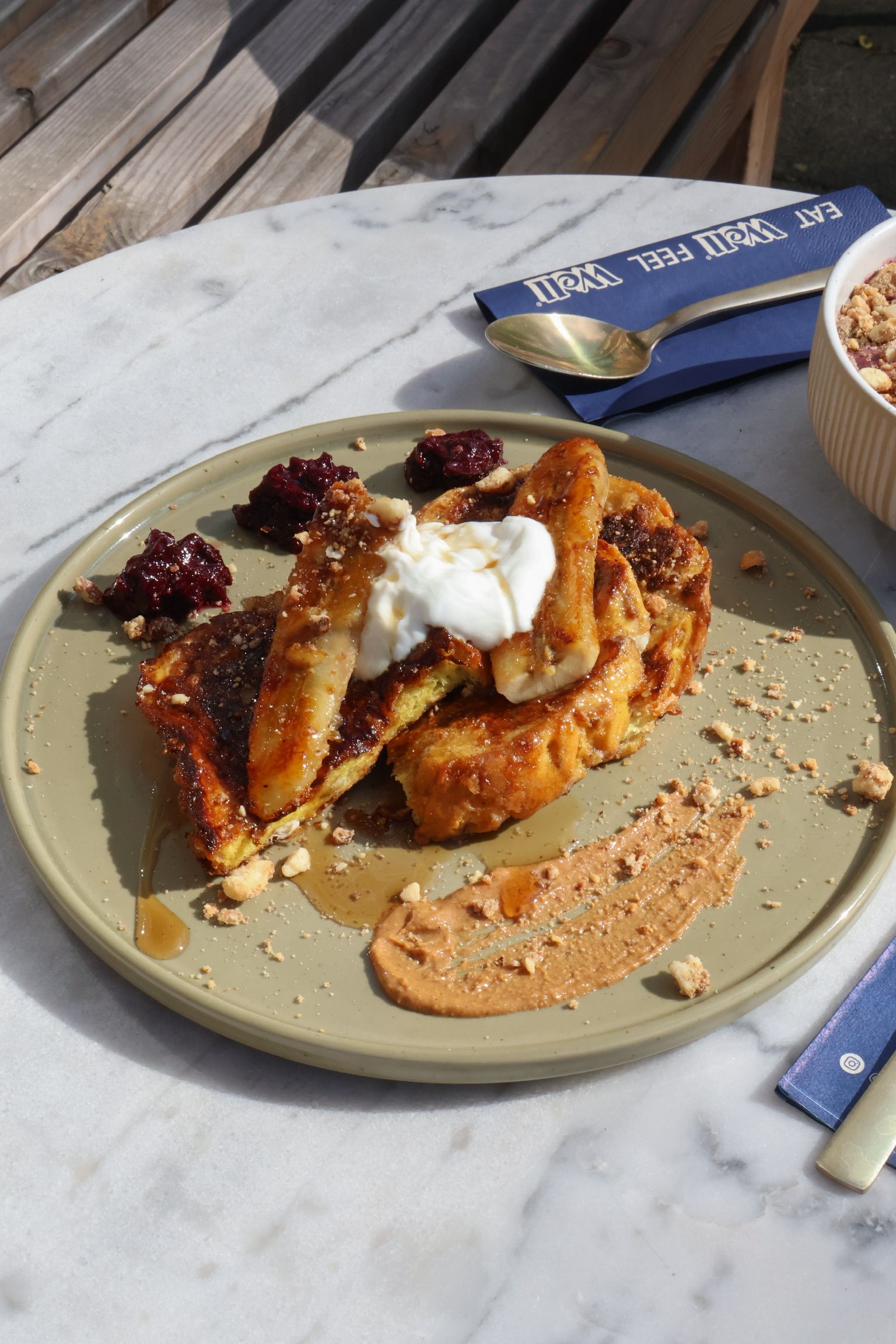 French toast from the all-day brunch menu at Well in Breda city centre.