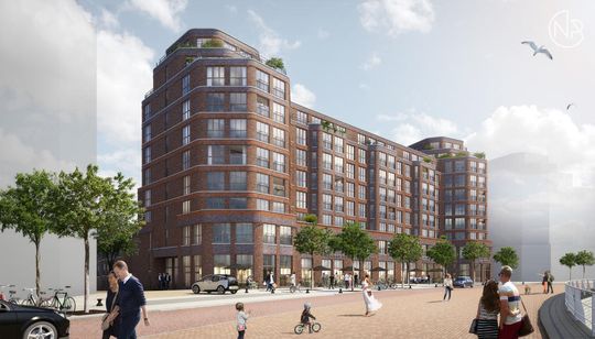 Hoogbouw appartementen in de Bataviahaven in Lelystad, Flevoland