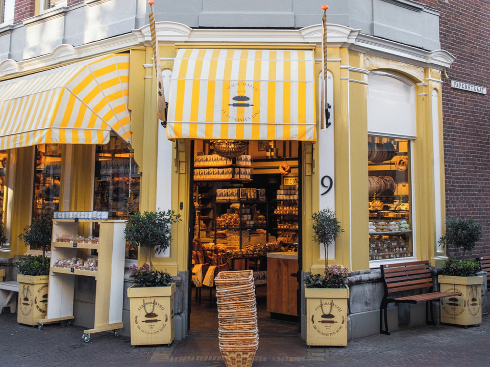 Ingang van stadsbakkerij de diamanten ring in Delft