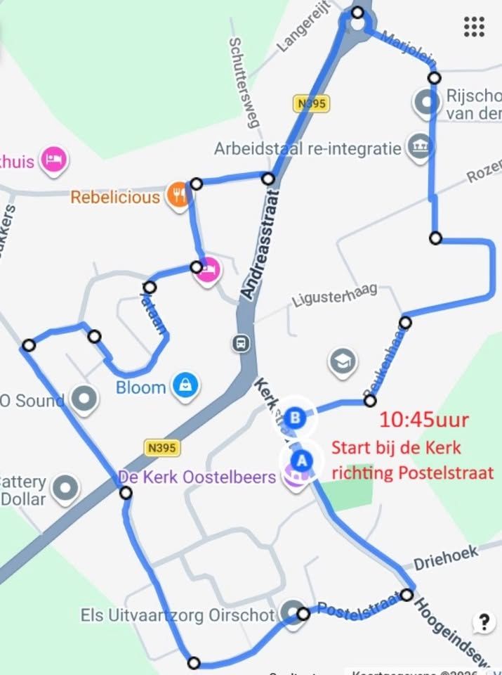 route optocht Sint Jorisgilde 25 april 2026