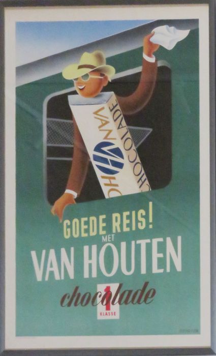 Vintage reclamebord van Houten Chocolade