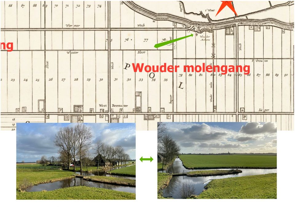 De Woudermolengang op kaart