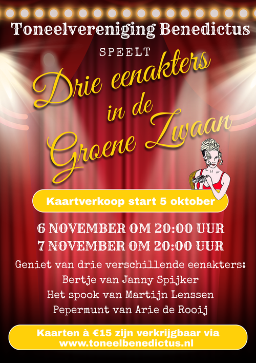 Een poster van de Toneelvereniging Benedictus