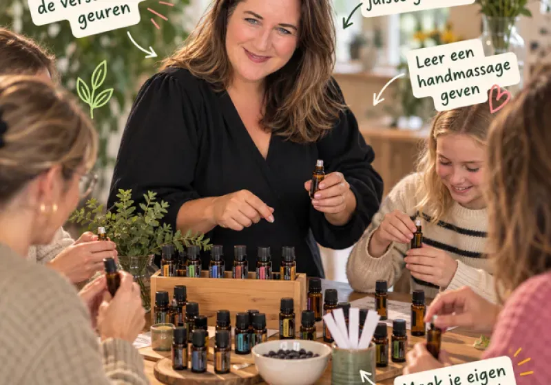 Loes Krijger van Thuis in oliën geeft een workshop over geuren