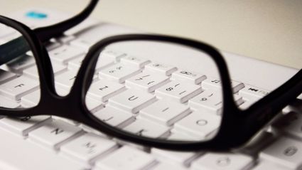 Keyboard and glasses