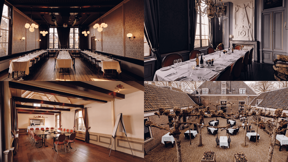 Een collage van de zalen van Het Broeker Huis