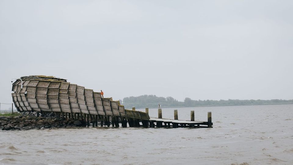 Vogeleiland met observatorium Bliek in het Haringvliet