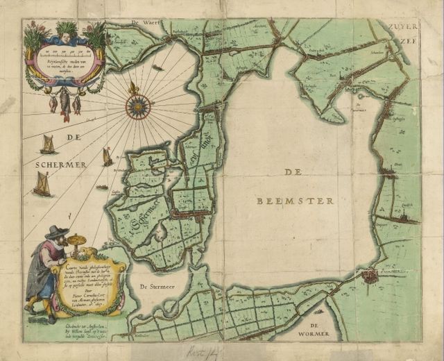 Oude kaart van het Schermereiland