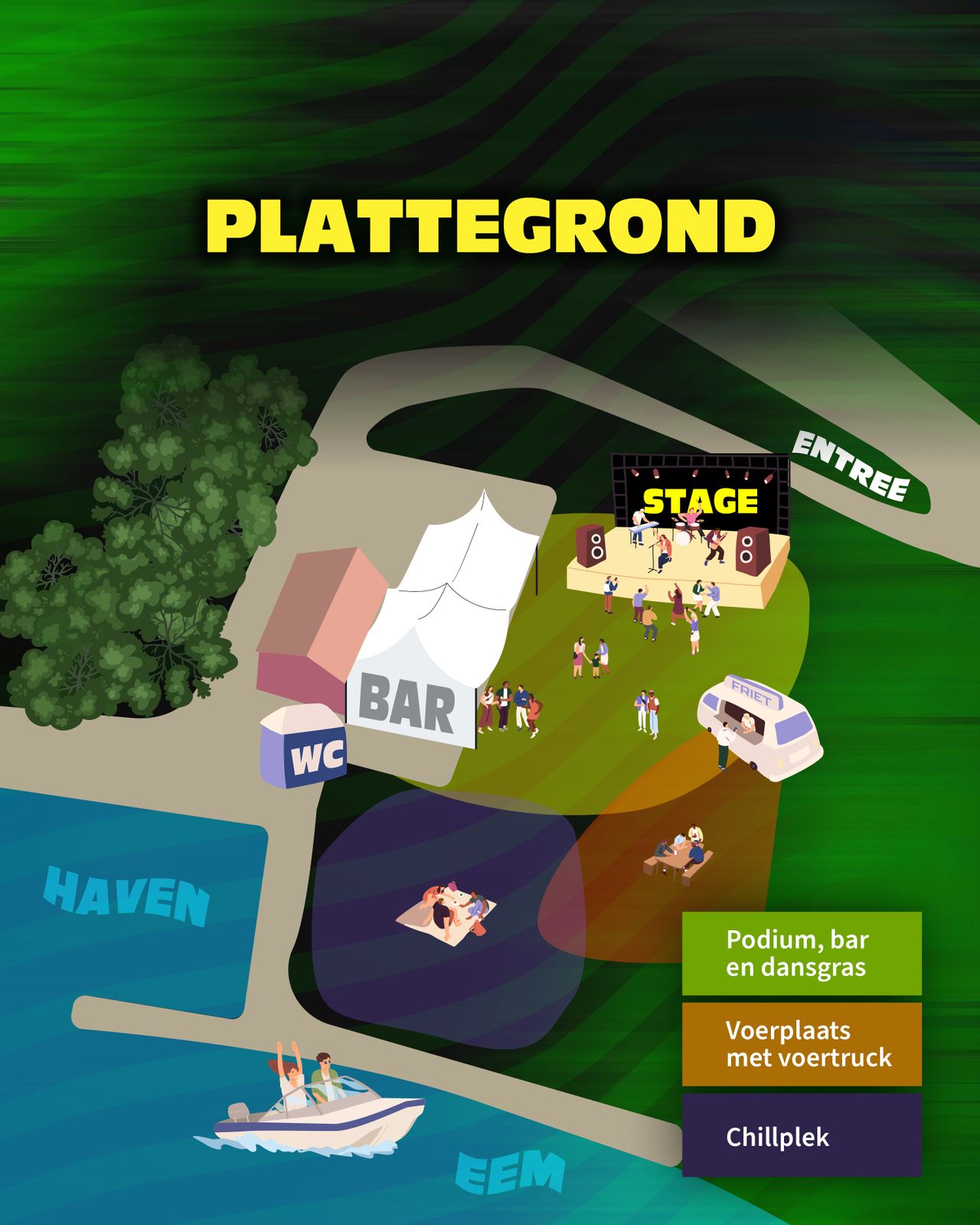 Plattegrond Muziek op Diek