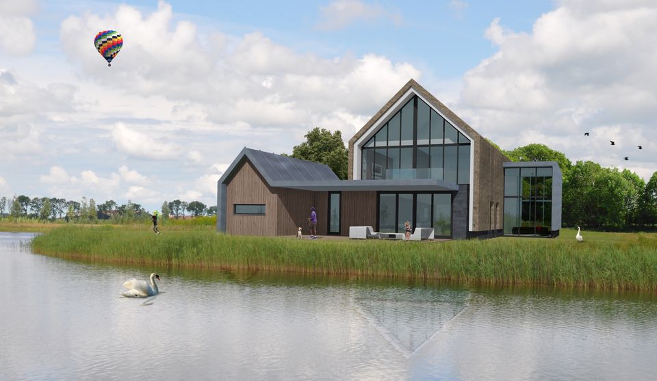 Woning in de Wellerwaard, omgeven door water en natuur in Emmeloord, Flevoland