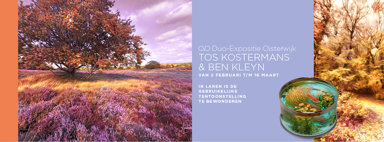 Flyer van xxpositie van Tos Kostermans en Ben Kleyn bij Gallery van Dun in Oisterwijk