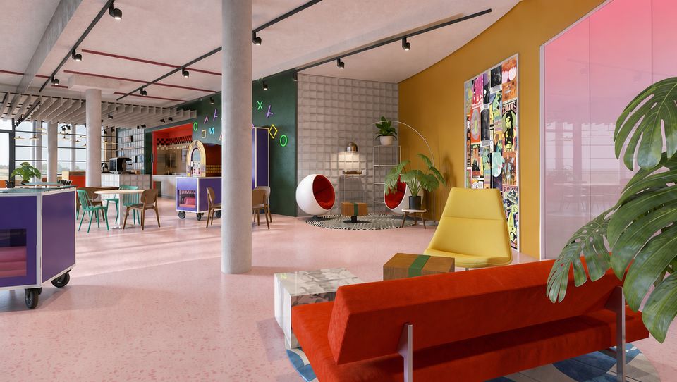 Artist impression van de nieuwe locatie van Beeld & Geluid: Fonos.