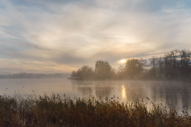 Het water bij Bussloo in de herfst