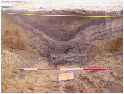 Doorsnede van een gevonden waterput. (vd Linden 2007, 74)