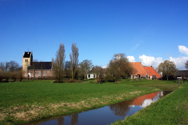 longerhouw terp op een zonnige dag